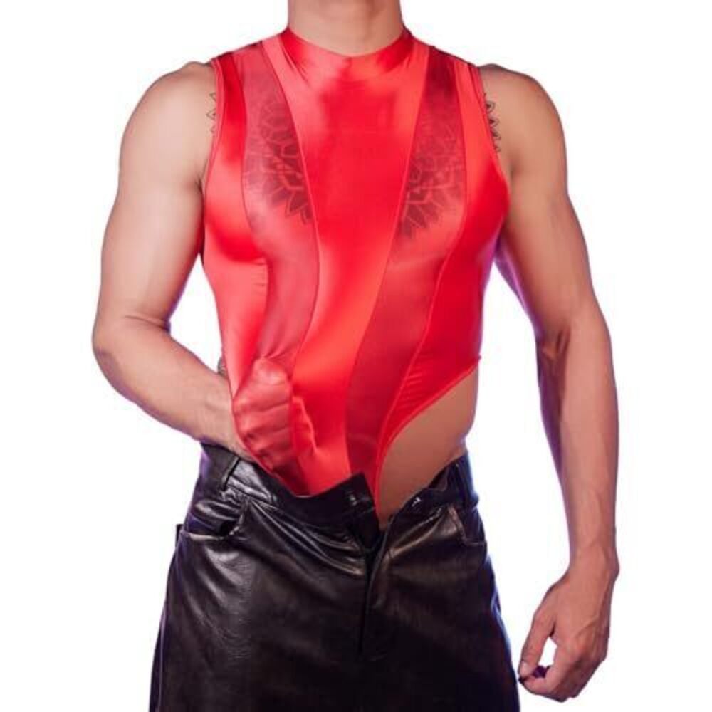 6550 Sexy Lingerie Thong G-string Mesh Crop Tops Sissy Bodysuit Wrestling